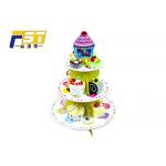 Easy Disassemble 3Tiers Cardboard Cake Display With CMYK Color Printing For Party for sale