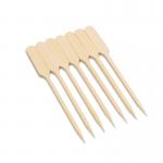Customized 9cm Disposable Barbeque Bamboo Paddle Picks Flat Top for sale