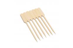China Customized 9cm Disposable Barbeque Bamboo Paddle Picks Flat Top supplier