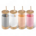 21oz Silicone Glass Storage Bottles Tumbler With Straw for sale