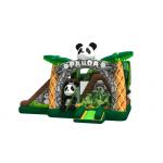 Lovely inflatable panda themed combo with double slide beside the bouncer inflatable pande cartoon in combo for sale