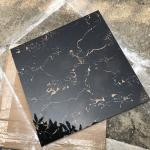 Glazed Polished Porcelain Floor Tiles 600x600 Black And Gold Flower Color for sale