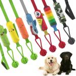 Interactive Sound Pet Chew Toys Tug War Cotton Squeaky Dog Ball Rope for sale