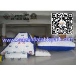Blue White Inflatable Iceberg With Blob / Inflatable Water Games For Kids , Children
