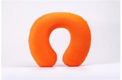 China Orange Travel Neck Pillow Embroidery Memory Foam For Car Flight supplier