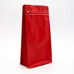 Custom Plastic Flat Bottom Widen Side Gusset Coffee Bag With Air Valve