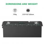 Rechargeable 12.8V 400Ah Lifepo4 Lithium Ion Caravan Battery Deep Cycle For RV for sale