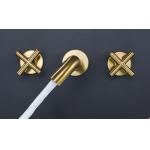 Gold 360 Rotate Wall Mounted 304 SUS Concealed Bath Shower Mixer