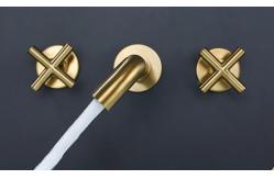 China Gold 360 Rotate Wall Mounted 304 SUS Concealed Bath Shower Mixer supplier