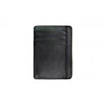 Rectangle Leather 97mm Black Credit Card Organizer Wallet Custom Logo Card Holder 20g for sale