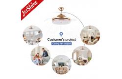 China Invisible Acrylic Lampshade Foldable Ceiling Fan With Dimmable Light supplier
