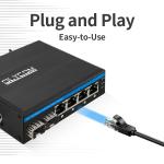 Fiber Optic Ethernet Unmanaged Network Switch , 6 Port Gigabit POE Switch for sale