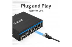 China Fiber Optic Ethernet Unmanaged Network Switch , 6 Port Gigabit POE Switch supplier
