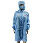 Cleanroom Raglan Sleeves Zipper Closure 5mm Stripe ESD Smock With Hood for sale