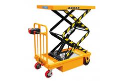 China 1500kg Manual Scissor Lift Table Red Hydraulic Table Lift Cart supplier