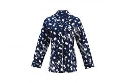China 100% Cotton Flannel Womens Button Up Pajama Sets With Piping And Long Pants supplier