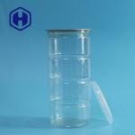 BPA Free Round Clear Plastic Cans  900ml 30.7oz Potato Coconut Chips EOE for sale