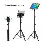 Ipad / Tablet Adjustable Stand Holder Black Adjustable Height Tallest 146CM