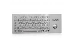 China 81 Keys IP65 Waterproof Metal Stainless Pc Desktop Keyboard With 38mm Trackball supplier