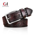 Vintage Carved Craft Men's Leather Belts Needle Buckle Fashion Jeans Belt 40mm for sale