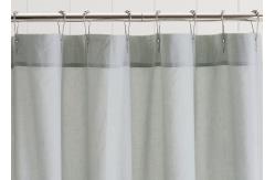 China Customized Pure Linen Ruffle Shower Curtain HandMade White / Gray / Flax supplier