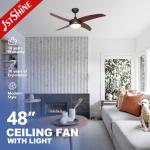 Decorative 4 MDF Blades Retro Style Ceiling Fan 48 Inches 220V Led for sale