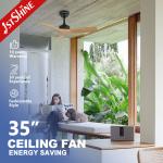 1stshine Natural Wood Blades Ceiling Fan Remote Control and Large Wind for Big Spaces for sale