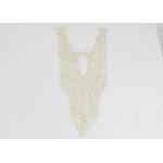 Off White Cotton Floral Embroidered Lace Appliques For Lady Dress Gown Backside for sale