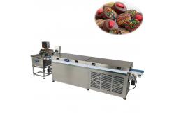 China Coconut Bar Chocolate Coating Machine / Chocolate Enrober Machine For Cakes supplier