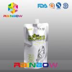 Customized Printing White Stand Up Spout Pouch For Shampoo / Liquid / Drinking Food for sale