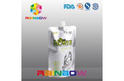 China Customized Printing White Stand Up Spout Pouch For Shampoo / Liquid / Drinking Food supplier