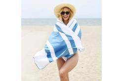 China Custom Sublimation Stripe Quick Dry Recycled Microfiber Beach Towels With Logo supplier