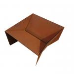 80cm Wood Burning Corten Steel / Weathering Steel Large Square Outdoor steel Fire Pits for sale