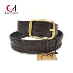 Men'S Center Bar Braided Leather Belt Cowboy Style Wear Resistant for sale