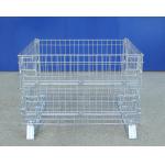 Portable Wire Container Storage Cages With Self Locking Handles for sale