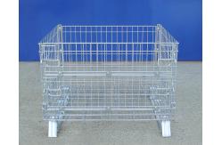 China Portable Wire Container Storage Cages With Self Locking Handles supplier