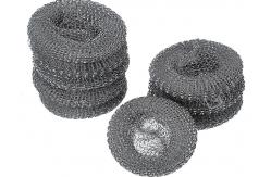 China Galvanized Stainless Steel Mesh Scourer 10g 15g Round Shape Strong Cleaning Capacity supplier
