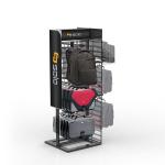 Three Sided Retail Clothing Rack Free Standing Metal Rack Backpack Display Rack for sale