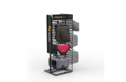 China Metal Double Sided Wire Grid Display Racks Backpack Display Stand With Hooks supplier