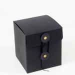 Custom Black Paperboard Box Embossed Logo For Candles With Eyelets And Ribbons for sale
