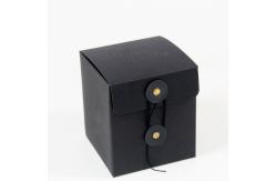 China Custom Black Paperboard Box Embossed Logo For Candles With Eyelets And Ribbons supplier