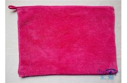 China High Density Fluffy Fleece Microfiber Kitchen Towels Red , Water Absorbing Towel supplier