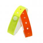 Disposable Custom Neon Fluorescent PVC Wristband with Tabs and Heat Transfer Printing