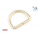 Iron Material D Ring Buckle Light Gold Color Polished Hanging Plating For Canvas Pet Belt for sale
