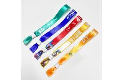China Various Colors Fabric Woven Wristbands Customized Logo Colors For Polyester Material Wristband supplier