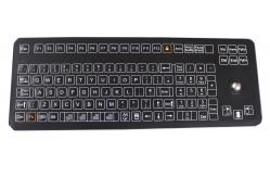 China 108 Keys Compact Format Industrial Membrane Keyboard IP66 With Integrated Trackball supplier