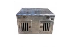 China Diamond Plate Aluminum Double Dog Box With Storage Compartment supplier