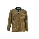 Men'S 100% Polyester Custom Work Shirts Khaki Color American Size / Design for sale