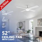 Dc Motor 6 Speeds Remote Control White Ceiling Fan With 4 MDF Blades for sale