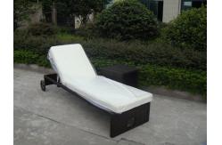 China PE Rattan Sun Lounger , Cane Beach Lounge Chair With Side Table supplier